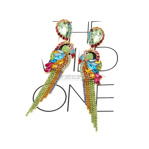 Naomi - Luxury Statement Multicolor Natural Crystals Dangle Earrings.2025 Trendy - Picture 7 of 12